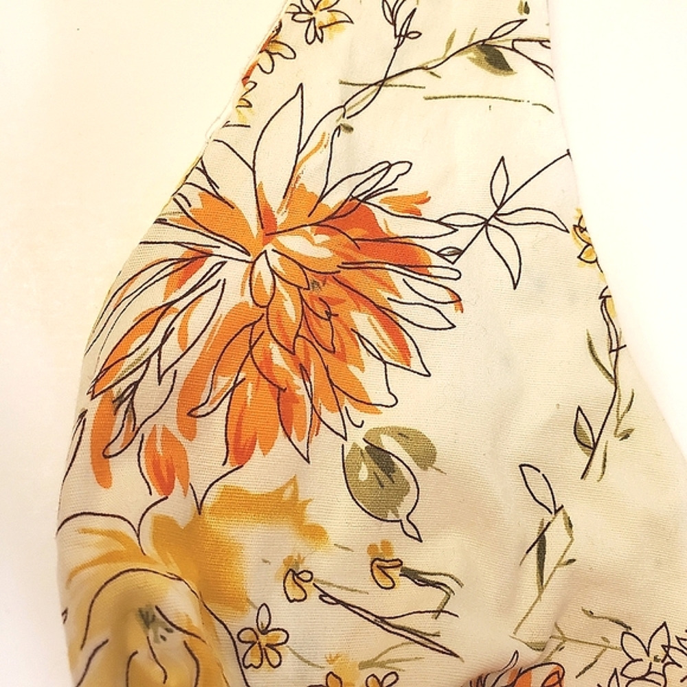Springtime Song Orange, Green, Yellow and White Floral Print Halter Dress - Picture 16 of 16